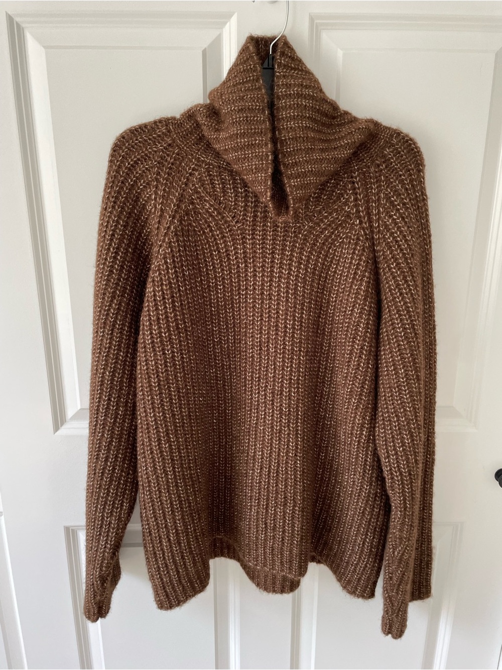 MATE the Label Brown Cowl Neck Sweater Alpaca & Organic Cotton Womens Size M/L